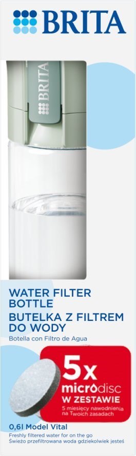 Butelka filtrująca Brita Vital + 5 filtrów MicroDisc (pastelowa zieleń)
