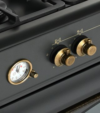 Kuchnia gazowo elektryczna Ravanson Retro KWGE-90AR (czarny)