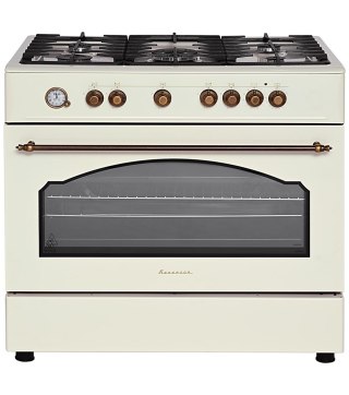 Kuchnia gazowo elektryczna Ravanson Retro KWGE-90ARC (kremowy)