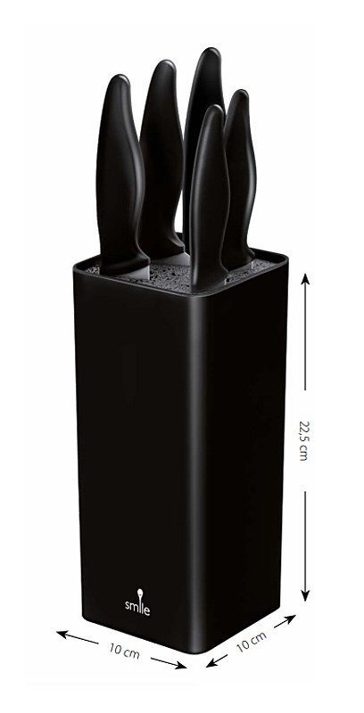 Zestaw noży w bloku Smile SNS-6 6-elementowy czarny