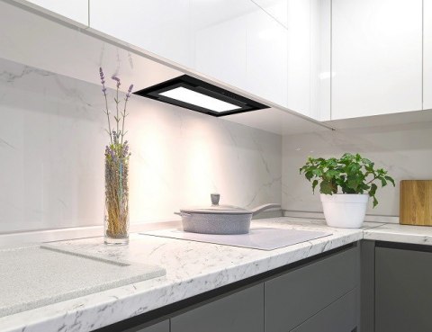 Okap AKPO WK-12 EVITA CZARNY PÓŁMAT 60 CZARNE SZKŁO 450