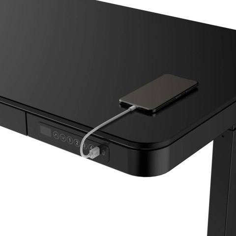 Tuckano Biurko z elektryczną regulacją wysokości ET119W-C Czarny. Blat biurka o wymiarach 120 x 60cm.