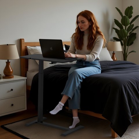 MACLEAN MOBILNE BIURKO/STAND NA LAPTOP, CZARNE, REGULACJA WYSOKOŚCI 76-109CM, MAX. 30KG MC-120 B