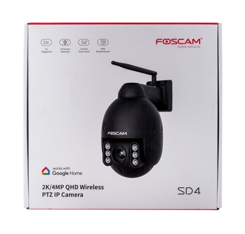 Kamera IP obrotowa Foscam SD4 WiFi 4MP, czarna