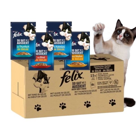 PURINA Felix MIX Smaków - mokra karma dla kota - 120x85 g