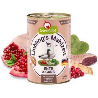 GranataPet Liebling´s Mahlzeit kaczka i gęś mokra karma dla psa 800g