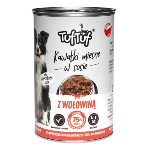 Tuf Tuf Puszka kawałki mięsne z wołowiną dla psa 1250g