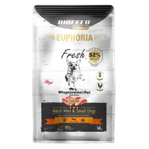 BIOFEED Euphoria fresh meat Adult Wieprzowina/gęś XS/S 50gr