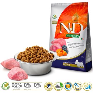 FARMINA N&D Pumpkin Lamb & Blueberry Adult Mini - sucha karma dla psa - 2,5 kg