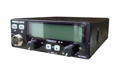 CB Radio PRESIDENT Teddy II+ 12/24V + ASC 7 kolorów AM/FM