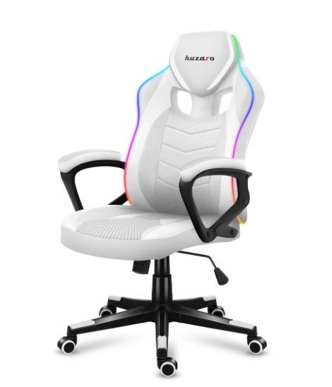 Fotel gamingowy Huzaro Force 2.5 RGB WHITE MESH