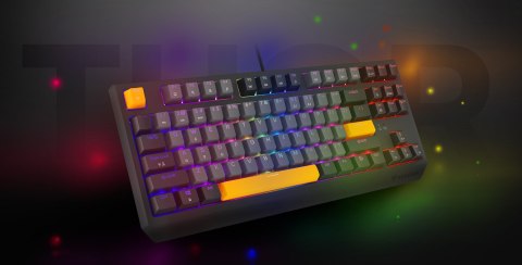 KLAWIATURA DLA GRACZY GENESIS THOR 230 TKL ANCHOR GRAY NEGATIVE US RGB MECHANICZNA OUTEMU RED (WYPRZEDAŻ)