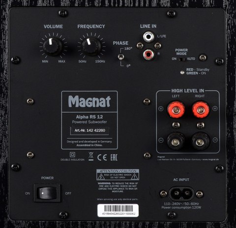 Subwoofer aktywny Magnat Alpha RS 12 czarny (WYPRZEDAŻ)