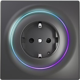 Inteligentne gniazdko elektryczne FIBARO Outlet Walli Type F, antracyt (FGWOF-011-8)