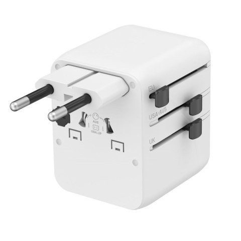 GEMBIRD UNIWERSALNY ADAPTER PODRÓŻNY 20 W, BIAŁY