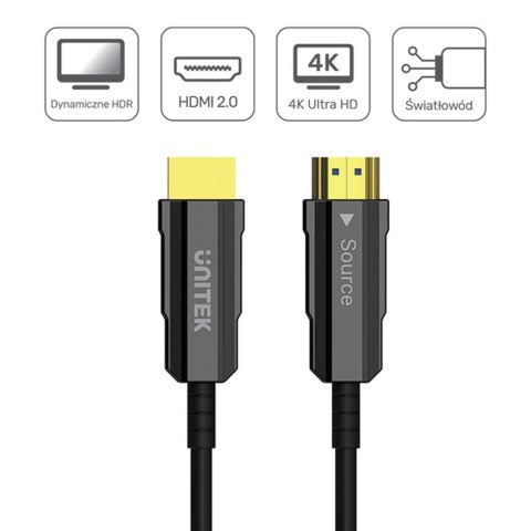 UNITEK KABEL HDMI OPTYCZNY 2.0 AOC 4K 60HZ 15M