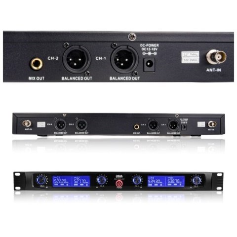 DNA WM4 VOCAL SET - Mikrofon bezprzewodowy, 4x nadajnik doręczny, system nagłośnienia UHF