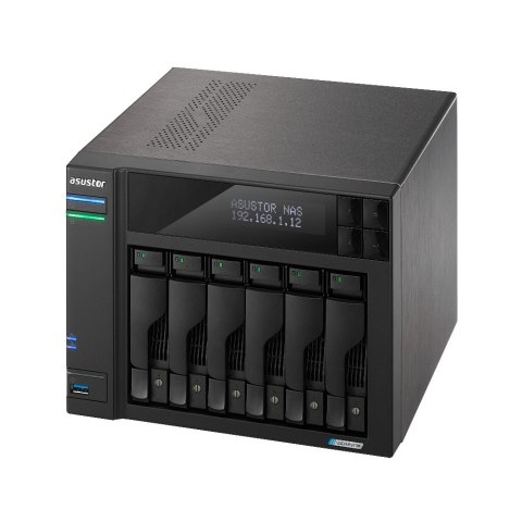 NAS Asustor AS6706T; Tower; 6x (3.5" SATA HDD/ 2.5" SSD); Intel Celeron N5105; 8GB DDR4 SODIMM (max. 16GB), 2x 2.5GbE, 4x M.2 22
