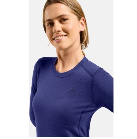 Bielizna termoaktywna z długim rękawem Odlo BL TOP crew neck l/s MERINO 200 roz. S Niebieska