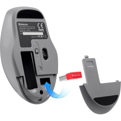 DEFENDER MYSZ BEZPRZEWODOWA FEAM MM-296 RF SILENT CLICK MIETOWA 52294