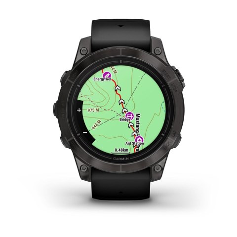 Zegarek sportowy Garmin EPIX PRO (GEN 2) AMOLED 47mm Sapphire Carbon Gray DLC Titanium Czarny