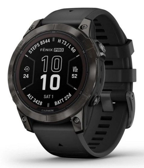 Zegarek sportowy Garmin Fenix 7 Pro Sapphire Solar Carbon Gray DLC Titanium 47mm Węglowoszary