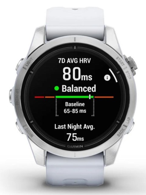 Zegarek sportowy Garmin Epix PRO (Gen 2) AMOLED 42mm SS Whitestone/Srebrny