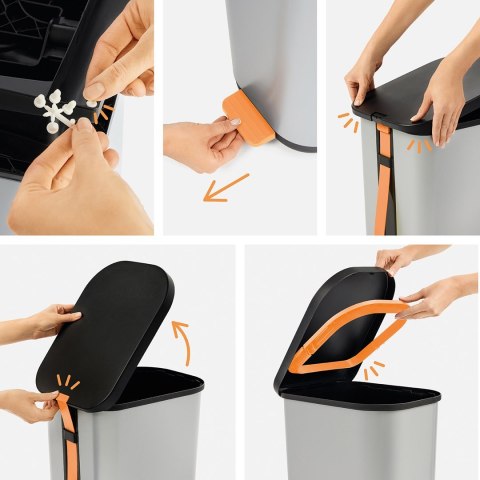 Rotho kosz na śmieci z pedałem RIBO biały 35L