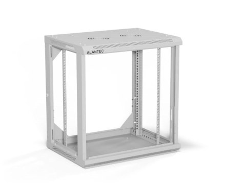 ALANTEC Szafa wisząca 19" 12U 600x450, drzwi szklane,  kolor szary, zmontowana (SW-12U-600-450-01-SA)