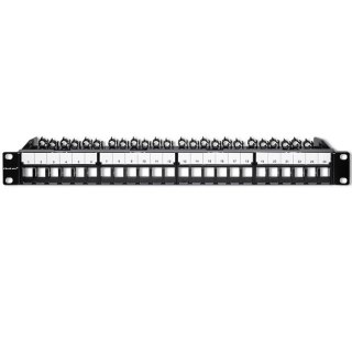 QOLTEC PATCH PANEL DO SZAF RACK 19" | 24 PORTY | 1U | UTP | CZARNY