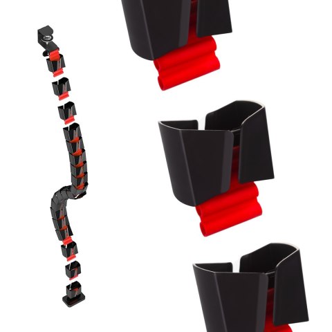 NANO RS ORGANIZER KABLI / MASKOWNICA DO BIURKA, 1345MM, CZARNO CZERWONY RS125