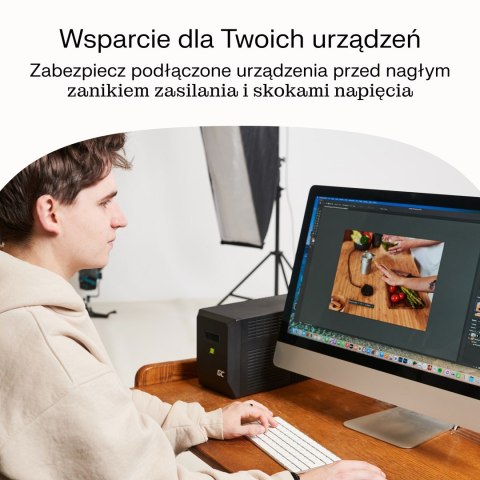 GREEN CELL UPS POWERPROOF 480W/750VA CZYSTA SINUSOIDA