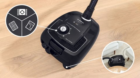 Odkurzacz workowy Bosch BGB38BA1 (600W; czarny) (WYPRZEDAŻ)