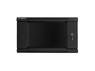 Szafa jednosekcyjna Lanberg WF01-6606-10B (6U; 368mm / 600mm / 600 mm; wisząca; Szklane; 19''; kolor czarny) (WYPRZEDAŻ)