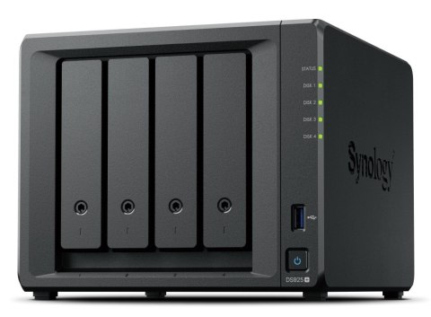 NAS Synology DS925+; Tower; 4x (3.5" SATA HDD); AMD Ryzer V1500B; 4 GB DDR4 ECC SODIMM (max. 32GB)