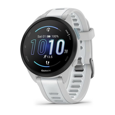 Zegarek sportowy Garmin Forerunner 165 Music AMOLED 43mm Mist Grey Whitestone