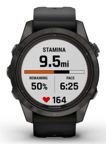 Zegarek Garmin Fenix 7S Pro 42mm Sapphire Solar szary tytanowy DLC z czarnym paskiem