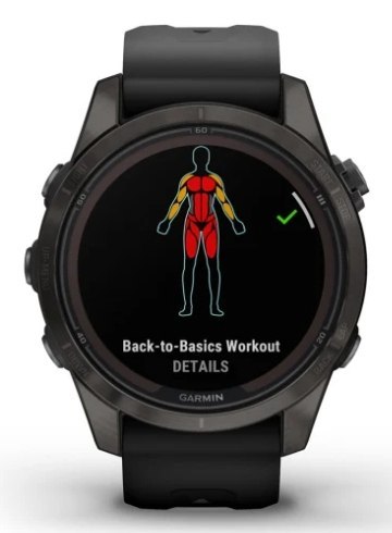 Zegarek Garmin Fenix 7S Pro 42mm Sapphire Solar szary tytanowy DLC z czarnym paskiem