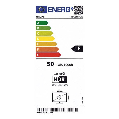 Telewizor Philips 43PUS8510/12 QLED 43'' 4K Ultra HD Titan OS Dolby Atmos Ambilight DVB-T2 Czarny