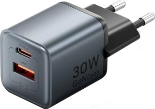 Ładowarka Vention 30W GaN 1x USB-A 1x USB-C czarna
