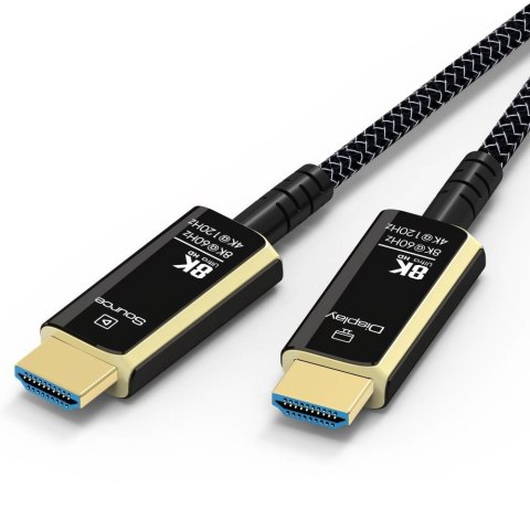 Kabel HDMI PremiumCord Ultra High Speed 2.1 światłowodowy 8K@60Hz, pozłacany 10m