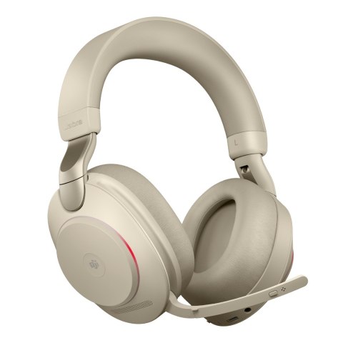 Słuchawki nauszne bezprzewodowe Jabra Evolve2 85 MS Stereo Link380c, beige + stand
