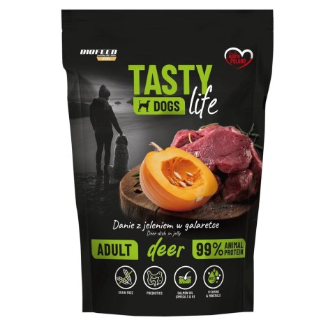 BIOFEED Tasty dog life Mini Jeleń 90% Saszetka 150g