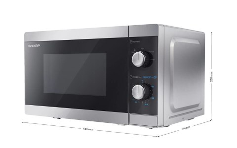 Kuchenka mikrofalowa SHARP YC-MS01E-S (800W; 20l; kolor srebrny) (WYPRZEDAŻ)