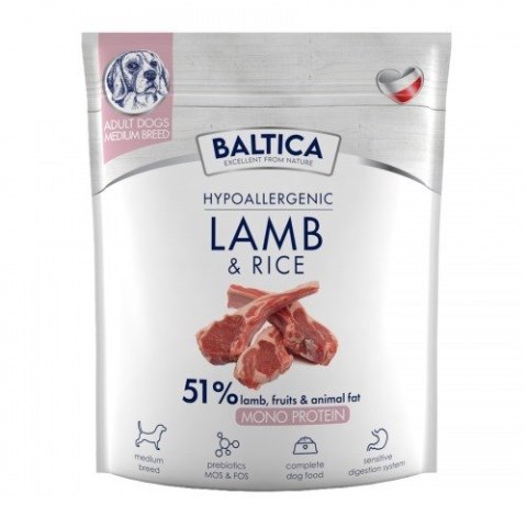 BALTICA NUTRACEUTIC Hypoallergenic Lamb & Rice M 1kg