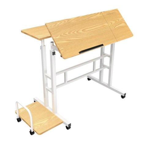 Biurko mobilne na laptop Maclean MC-124 W, białe, 80x60cm, 50kg max, reg. wys.67-115cm