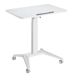 Biurko stolik mobilny na laptop Maclean MC-453W białe pneumatyczna regulacja wysokości 80x52cm 8kg max 109cm wys.