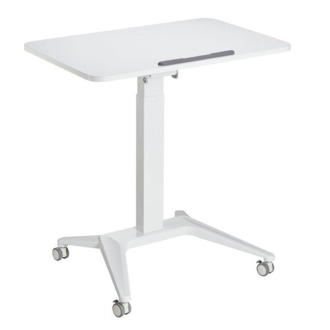 Biurko stolik mobilny na laptop Maclean MC-453W białe pneumatyczna regulacja wysokości 80x52cm 8kg max 109cm wys.