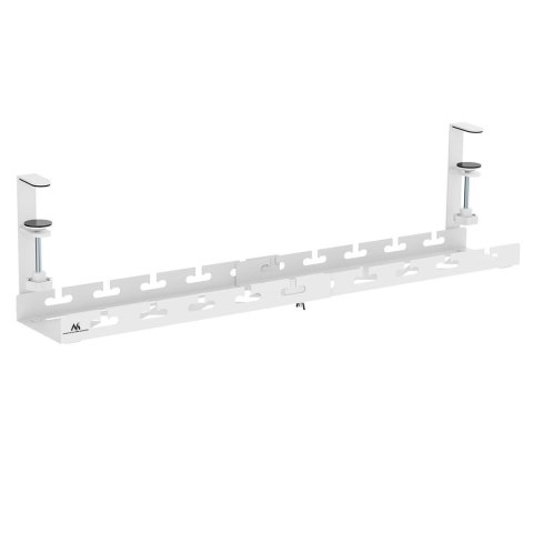Organizer podbiurkowy na kable Maclean MC-103 W, max. obciążenie 5kg, max. 728mm, biały