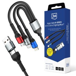 Kabel USB 3mk Hyper Cable N-SERIES 6-in-1 C/A to C/Lighting/Micro 18W 9V/2A QC 3.0 1,2m